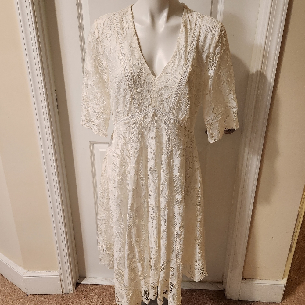 Just...Taylor Cream Asymmetrical Dress